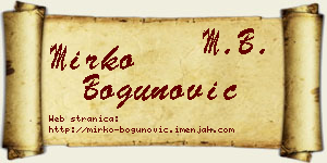 Mirko Bogunović vizit kartica